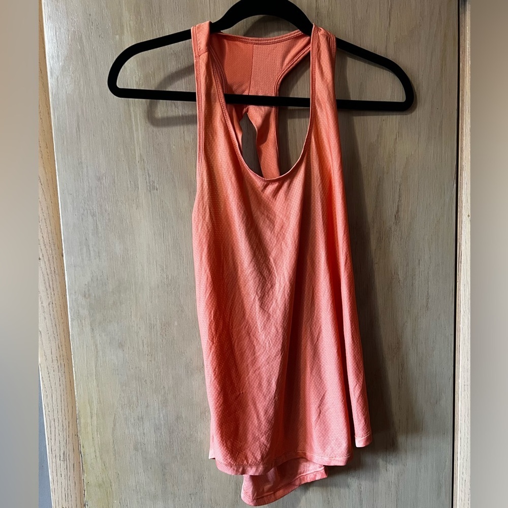 Zyia Active Womens Orange Mesh Inset Effortless Racerback Workout Tank Top​​